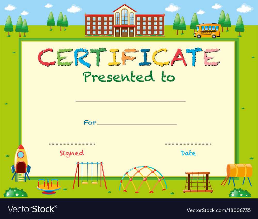 Certificate Template With School In Background Inside School Certificate Templates Free