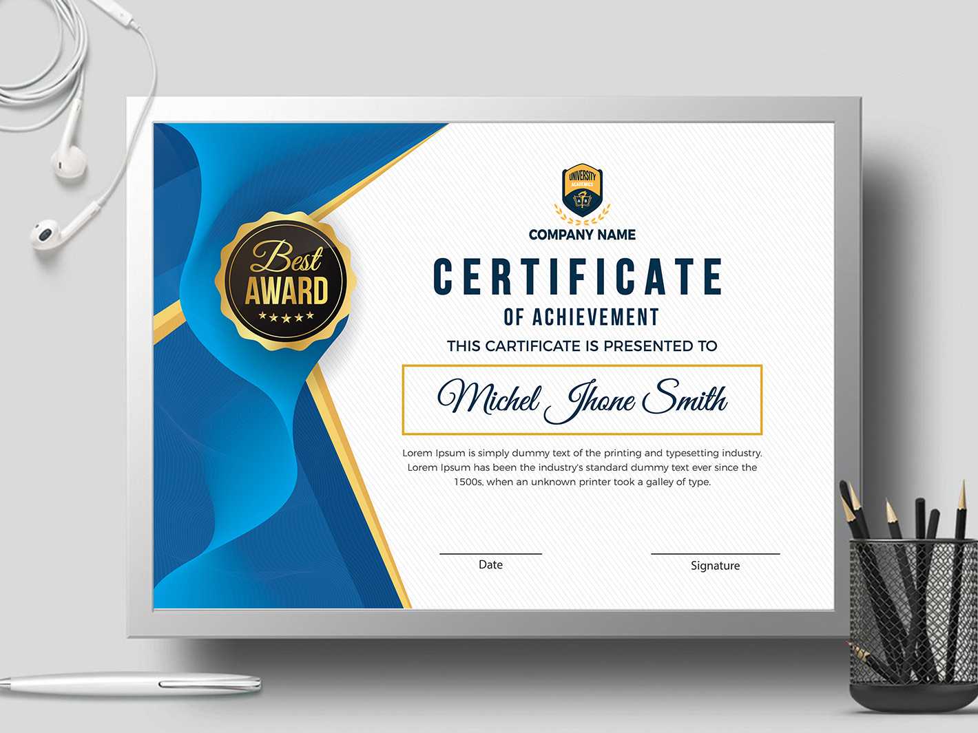 Certificate Templatecreative Touch On Dribbble Inside Landscape Certificate Templates