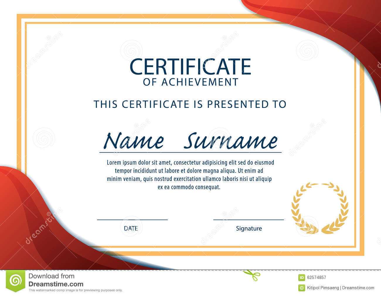 Certificate Template,diploma,a4 Size ,vector Stock Vector Pertaining To Certificate Template Size