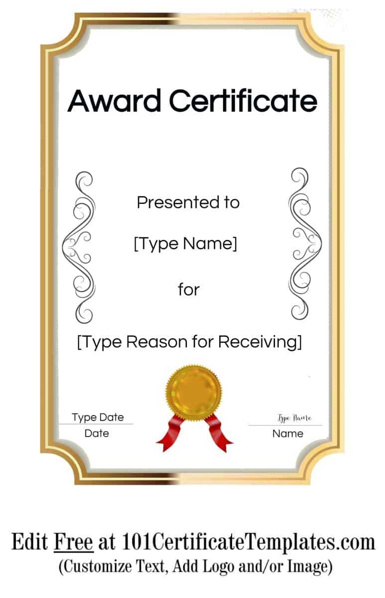 Certificate Templates For Printable Certificate Of Recognition Templates Free