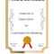 Certificate Templates For Template For Certificate Of Award