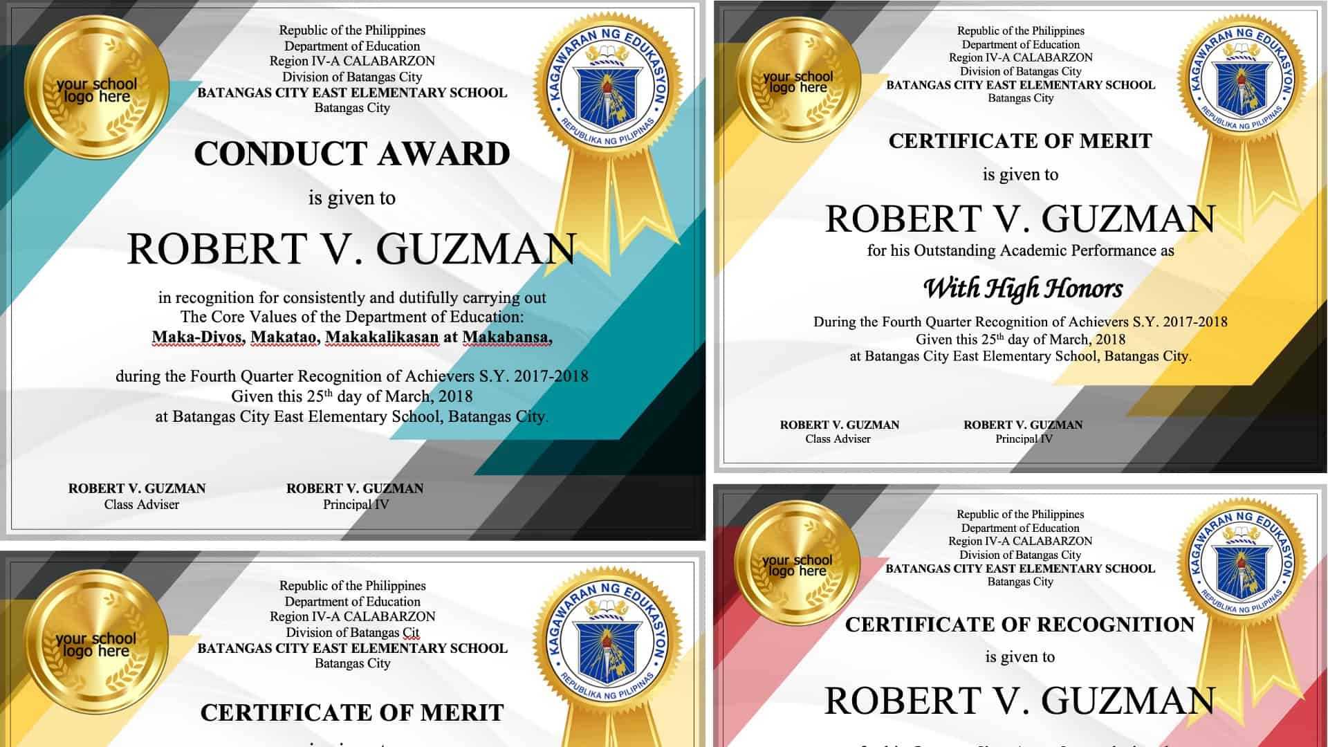 Certificates Editable Templates Free Download – Deped Tambayan With School Certificate Templates Free