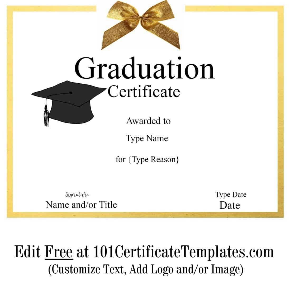 Certificates Of Graduation – Dalep.midnightpig.co With Free Printable Graduation Certificate Templates