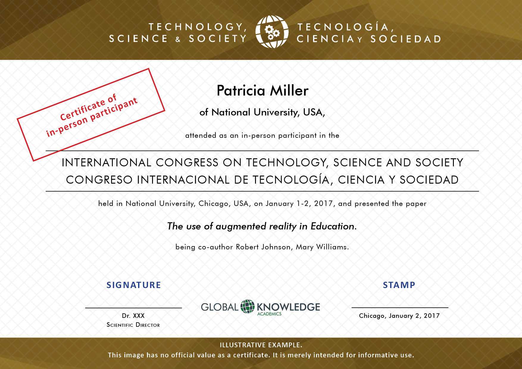 Certificates – Technology, Science And Society Pertaining To Certificate Of Attendance Conference Template