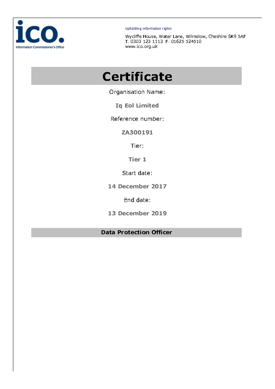 Certifications | Team Recycling For Certificate Of Destruction Template