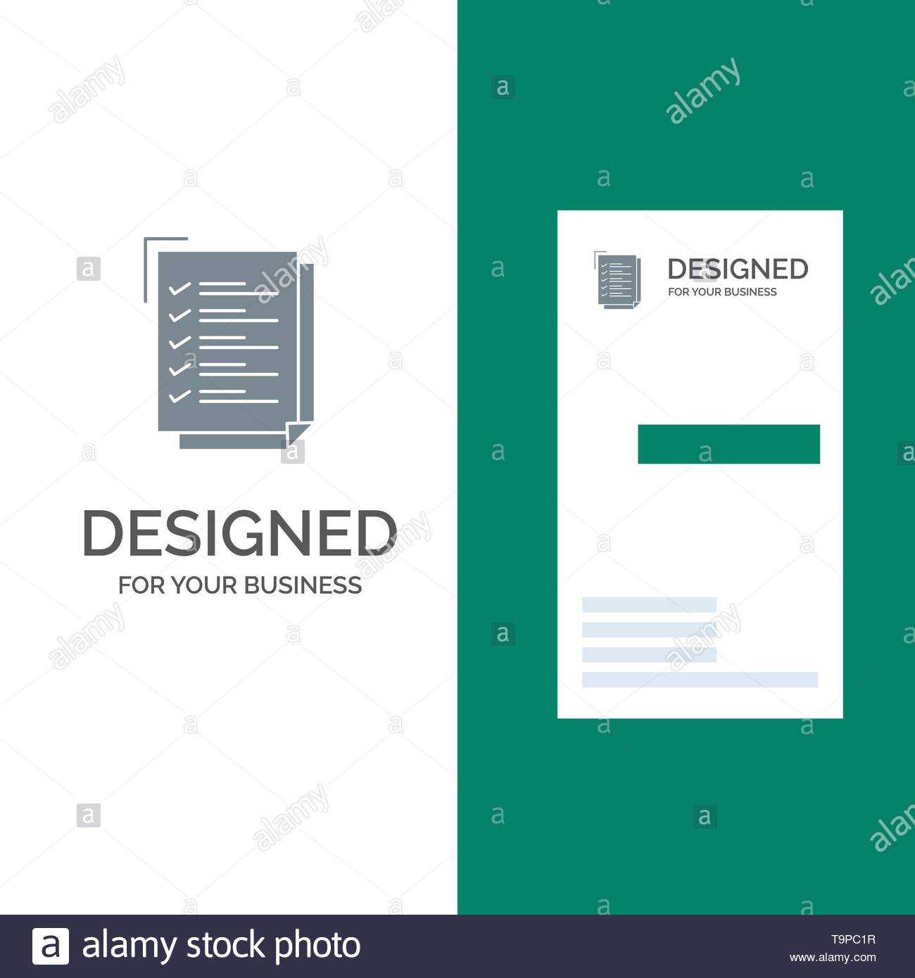 Checklist, To Do List, Work Task, Notepad Grey Logo Design Inside Task Card Template