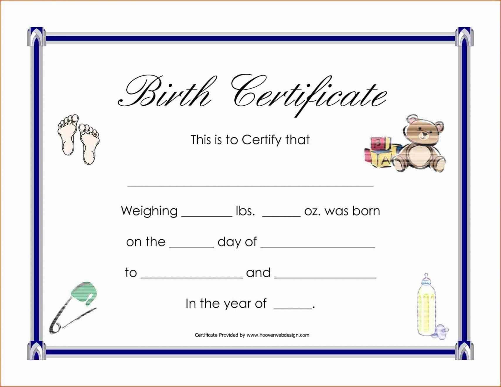 Child Adoption Certificate Template – Dalep.midnightpig.co With Baby Doll Birth Certificate Template