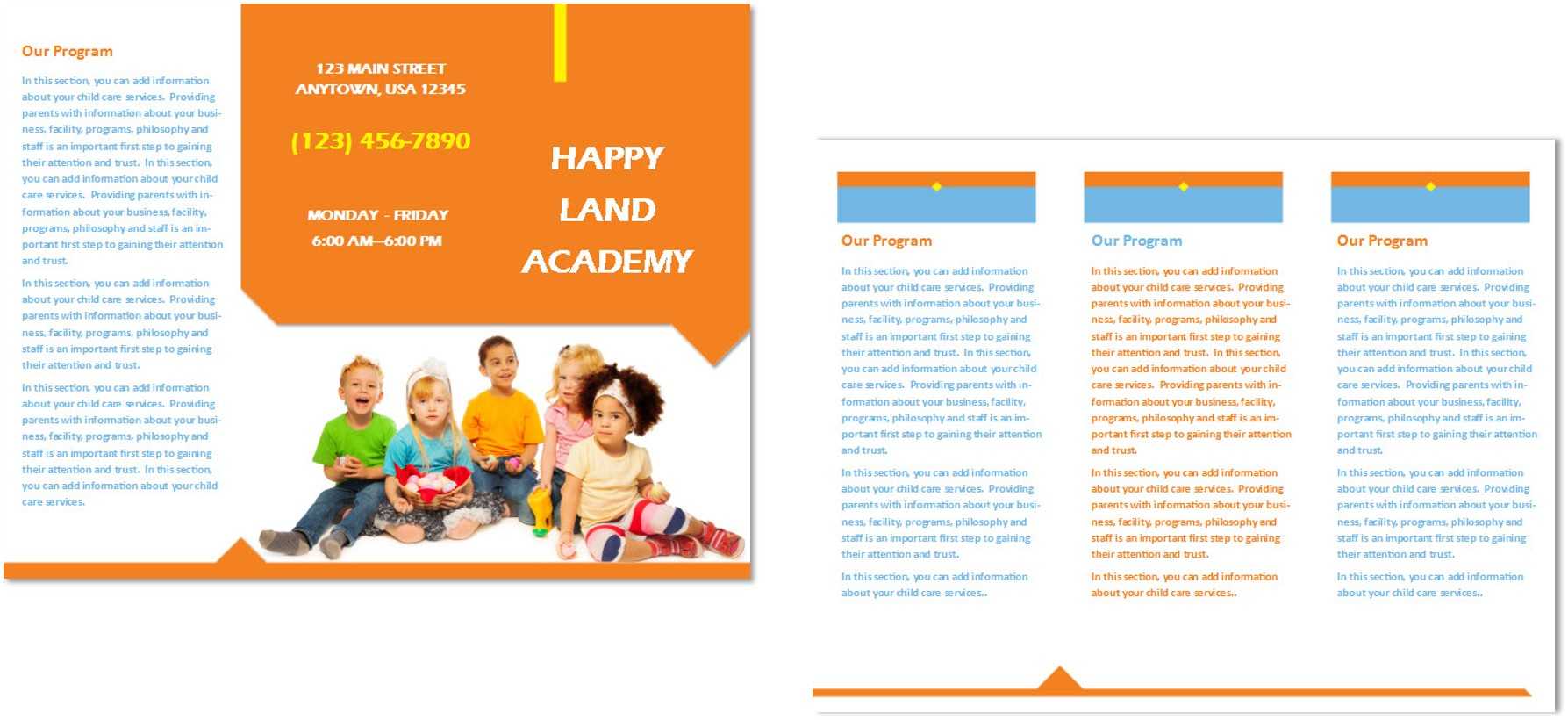Child Care Brochure Template 25 Pertaining To Daycare Brochure Template