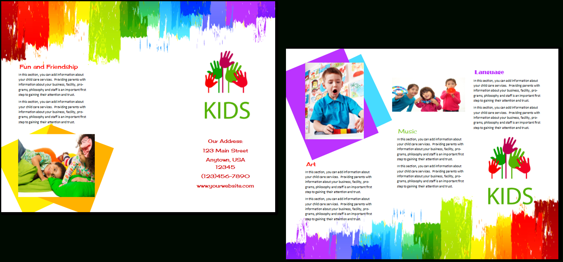 Child Care Brochure Template 9 Within Daycare Brochure Template