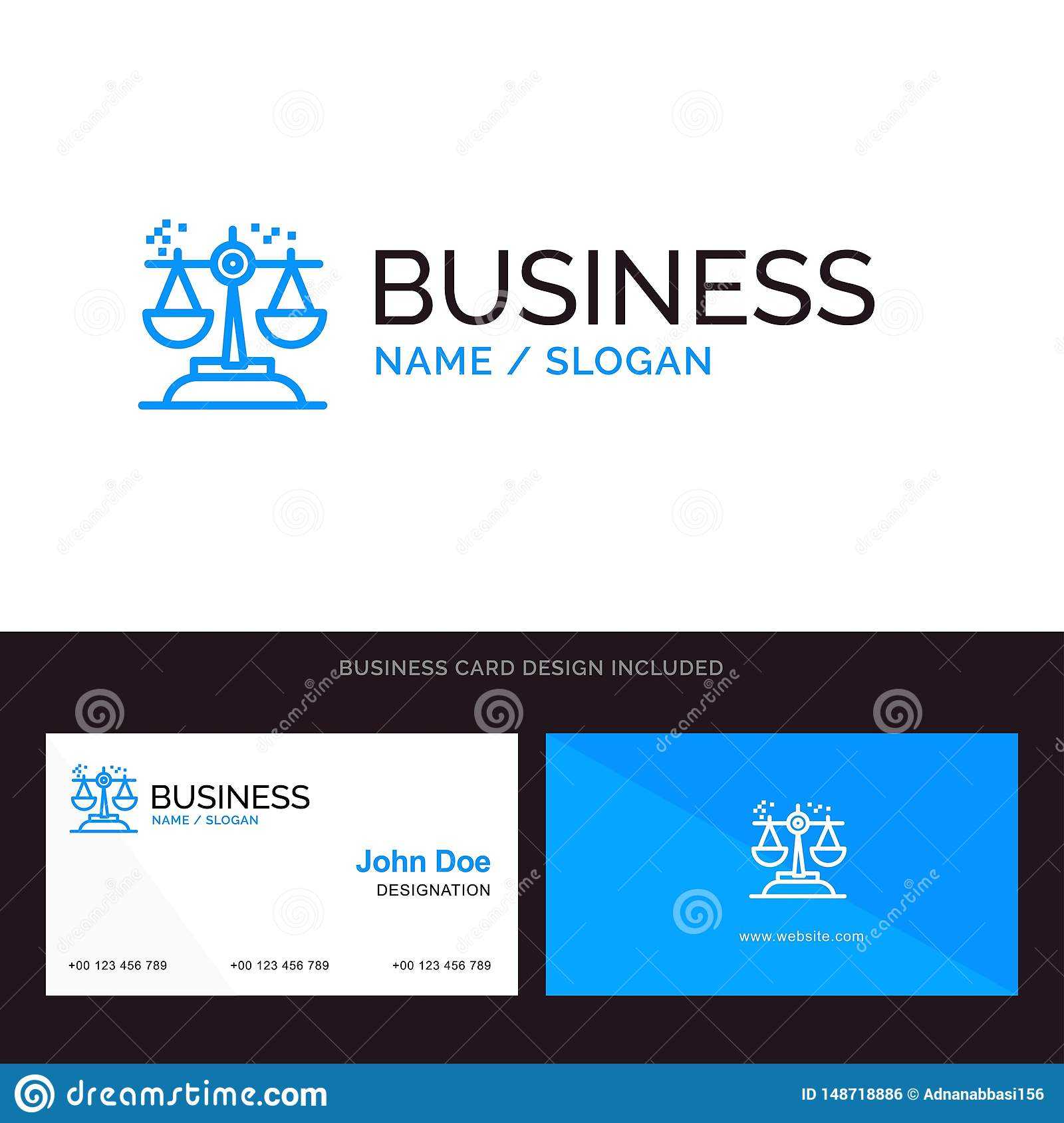 Choice, Conclusion, Court, Judgment, Law Blue Business Logo With Decision Card Template