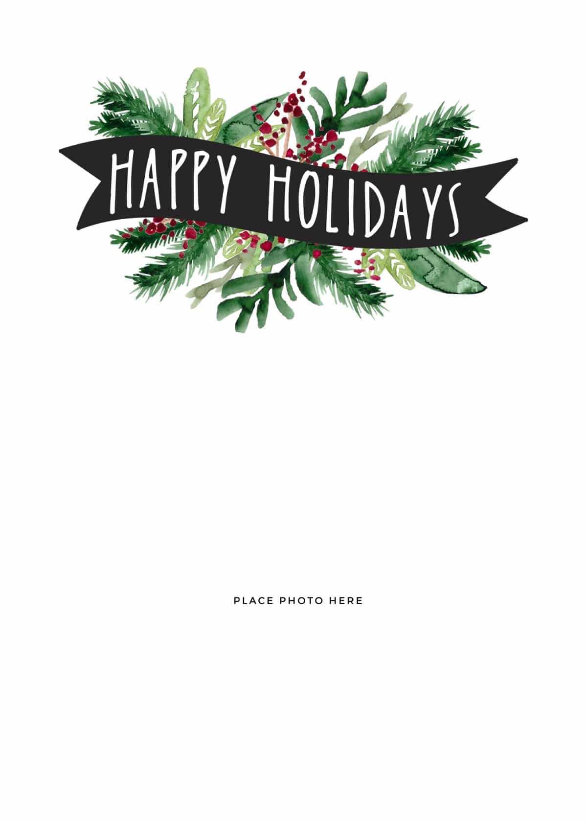 Christmas Card Outline – Calep.midnightpig.co Throughout Happy Holidays Card Template