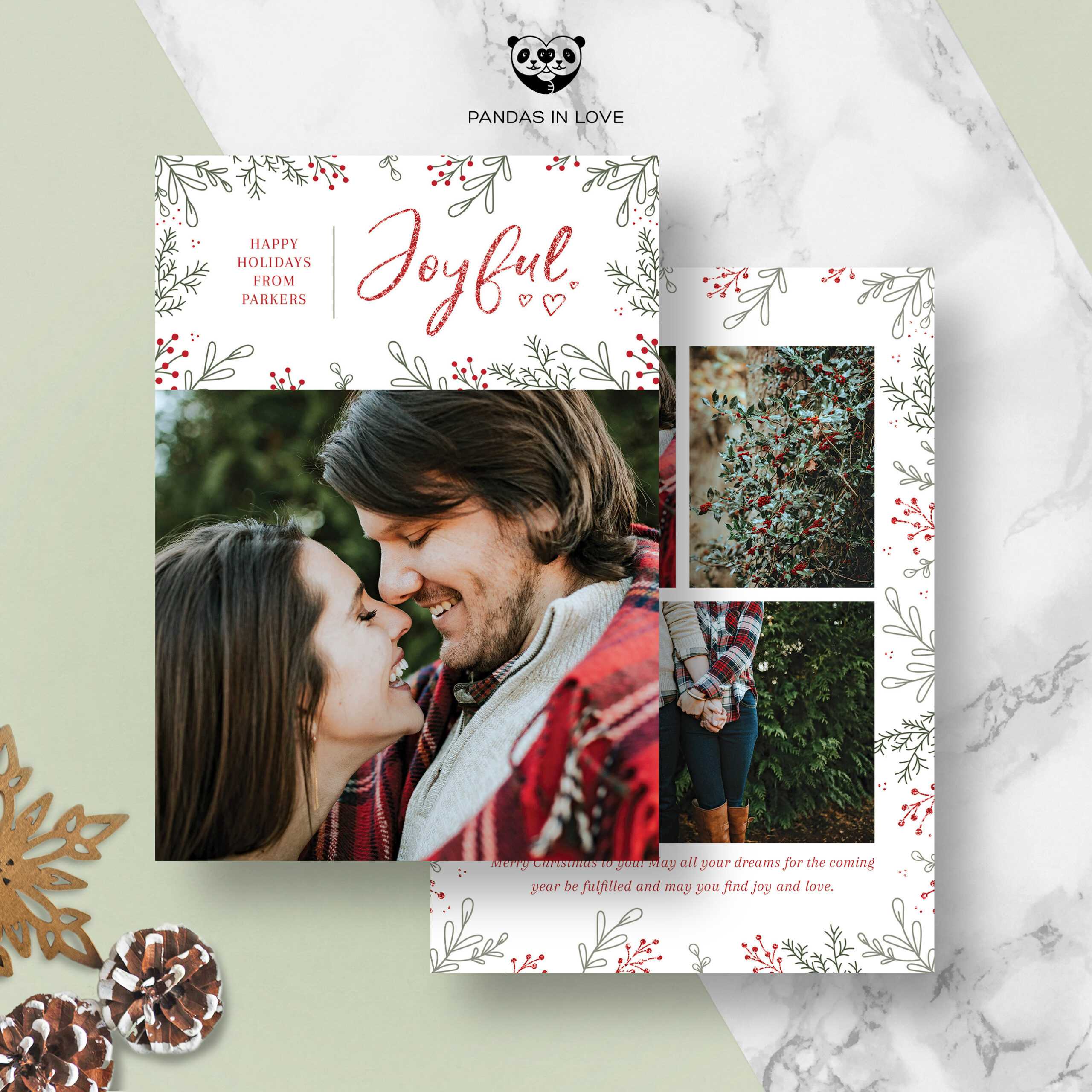 Christmas Card Template, Holiday Card Template, Christmas Motifs, Photoshop  Template Photography Template Greeting Card Template, Photo Card Throughout Holiday Card Templates For Photographers