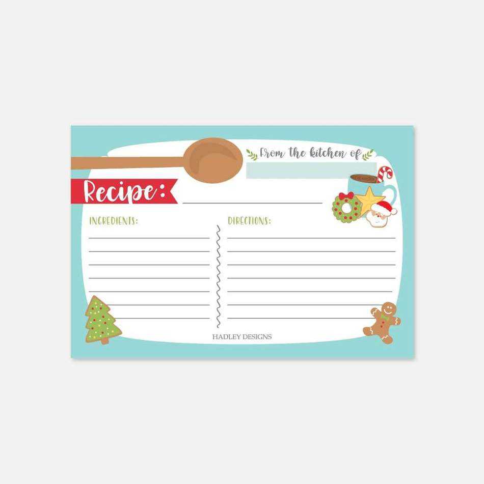 Christmas Cookie Exchange Recipe Card Template Within Cookie Exchange Recipe Card Template