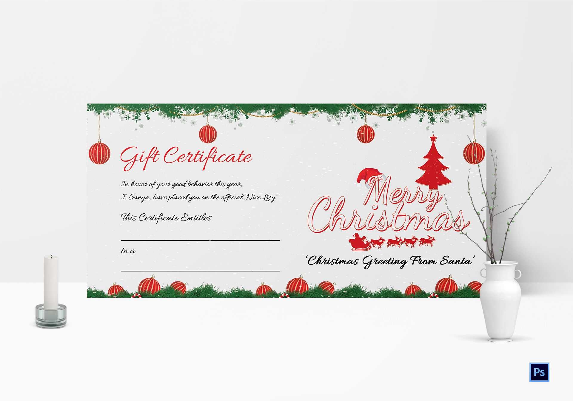 Christmas Gift Certificate - Dalep.midnightpig.co For Free Christmas Gift Certificate Templates