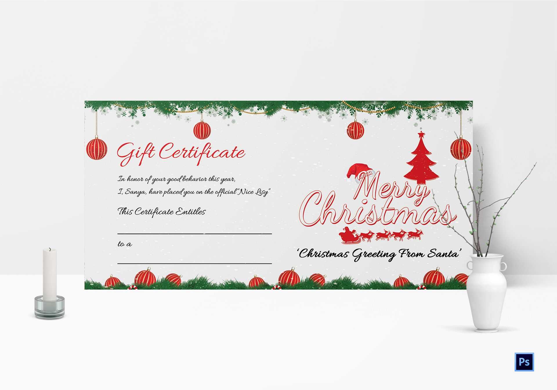 Christmas Gift Certificate – Dalep.midnightpig.co For Free Christmas Gift Certificate Templates