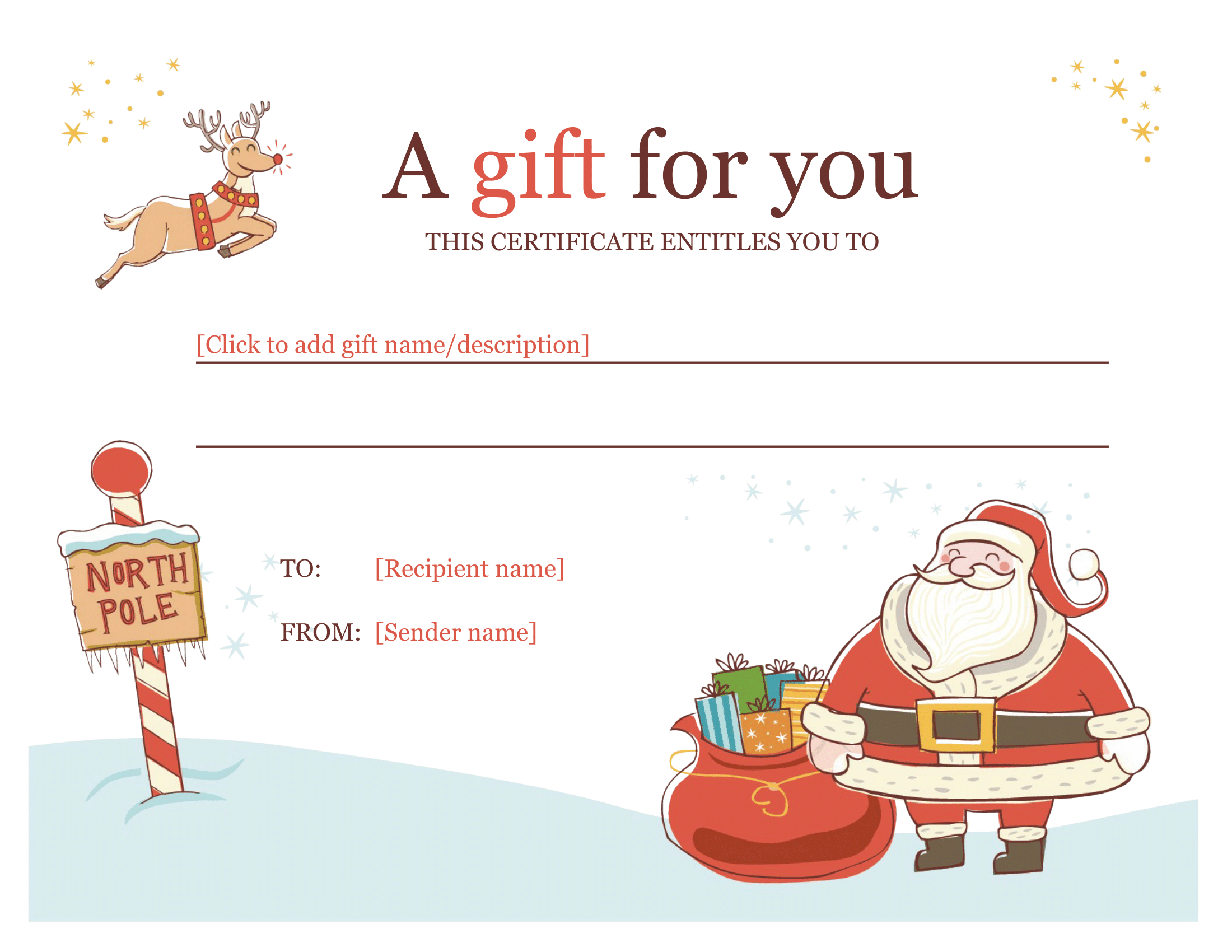 Christmas Gift Certificate – Download A Free Personalized Inside Christmas Gift Certificate Template Free Download