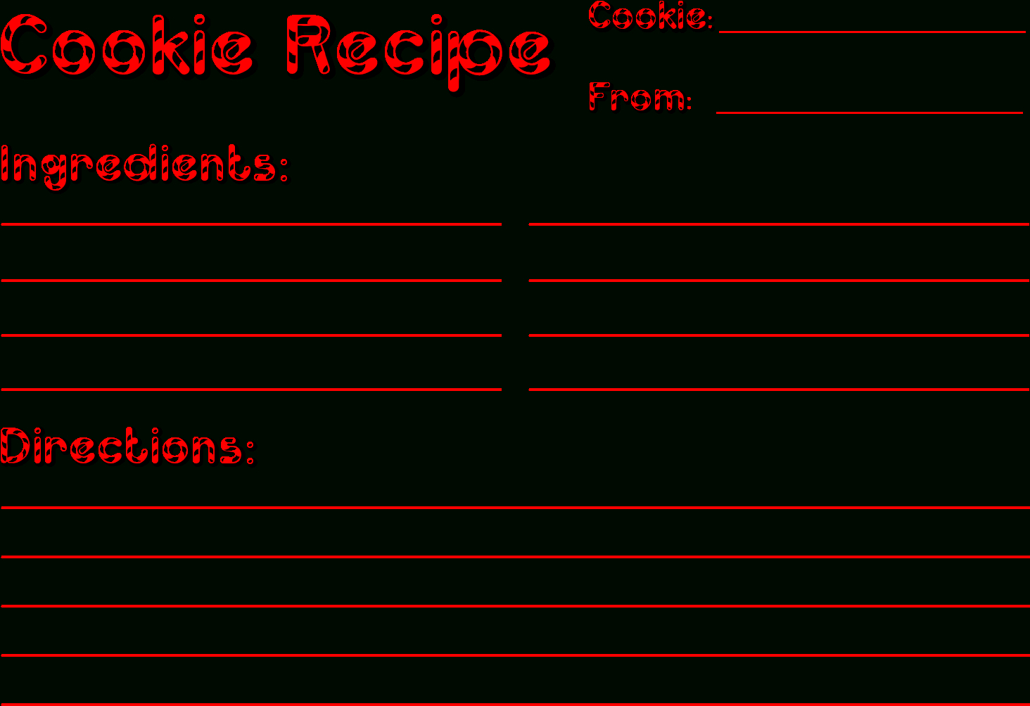 Christmas Recipe Card Templates – Cookie Exchange With Regard To Cookie Exchange Recipe Card Template