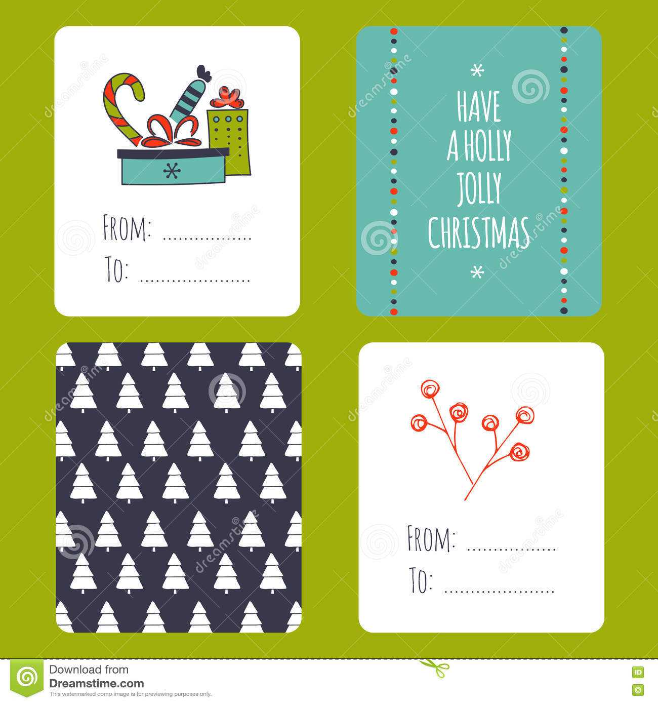 Christmas Set Of Cards Stock Vector. Illustration Of Design With Regard To Small Greeting Card Template