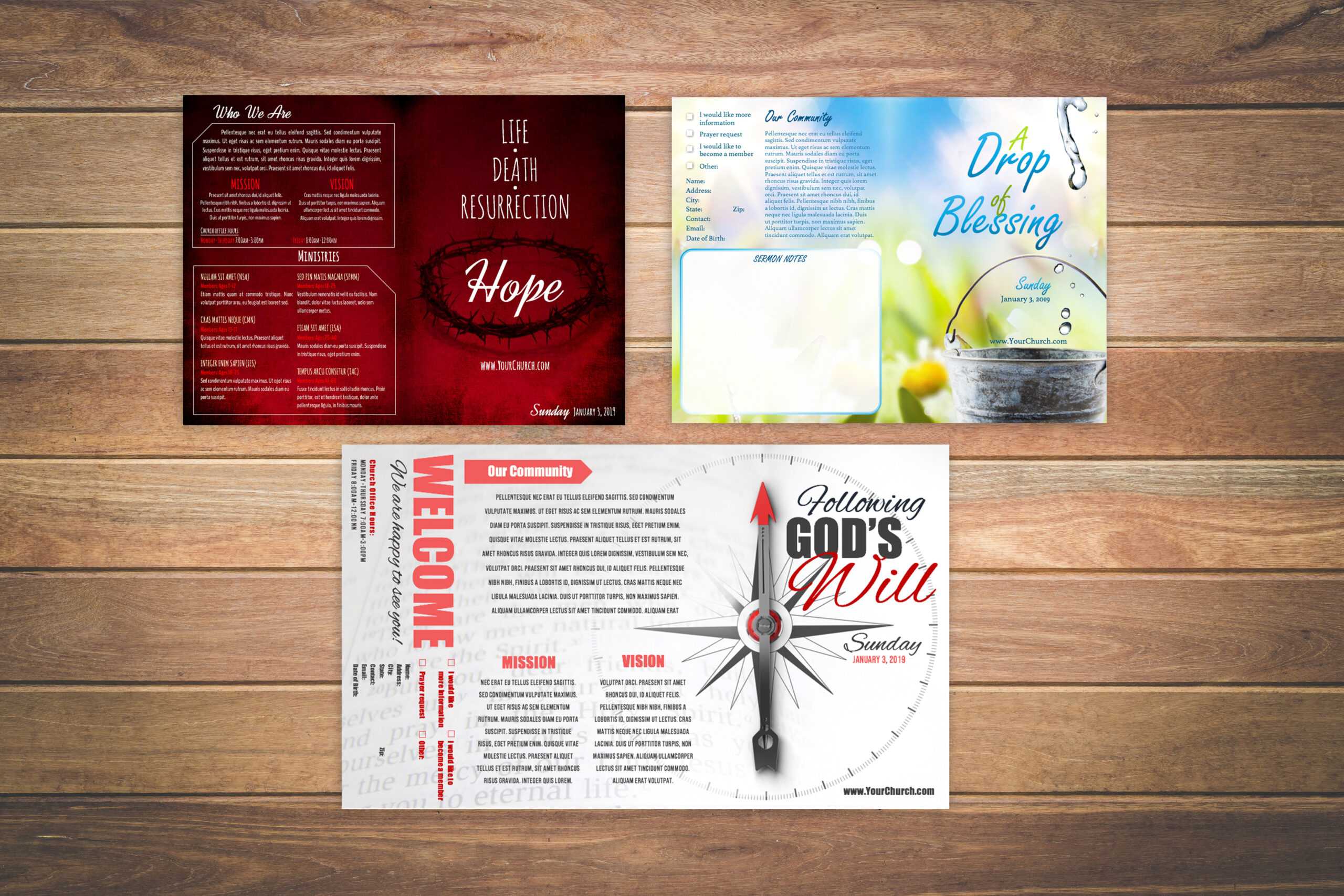 Church Bulletin Design Examples – Yeppe Within Free Church Brochure Templates For Microsoft Word
