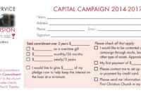 Church Capital Campaign Pledge Card Samples with regard to Church Pledge Card Template