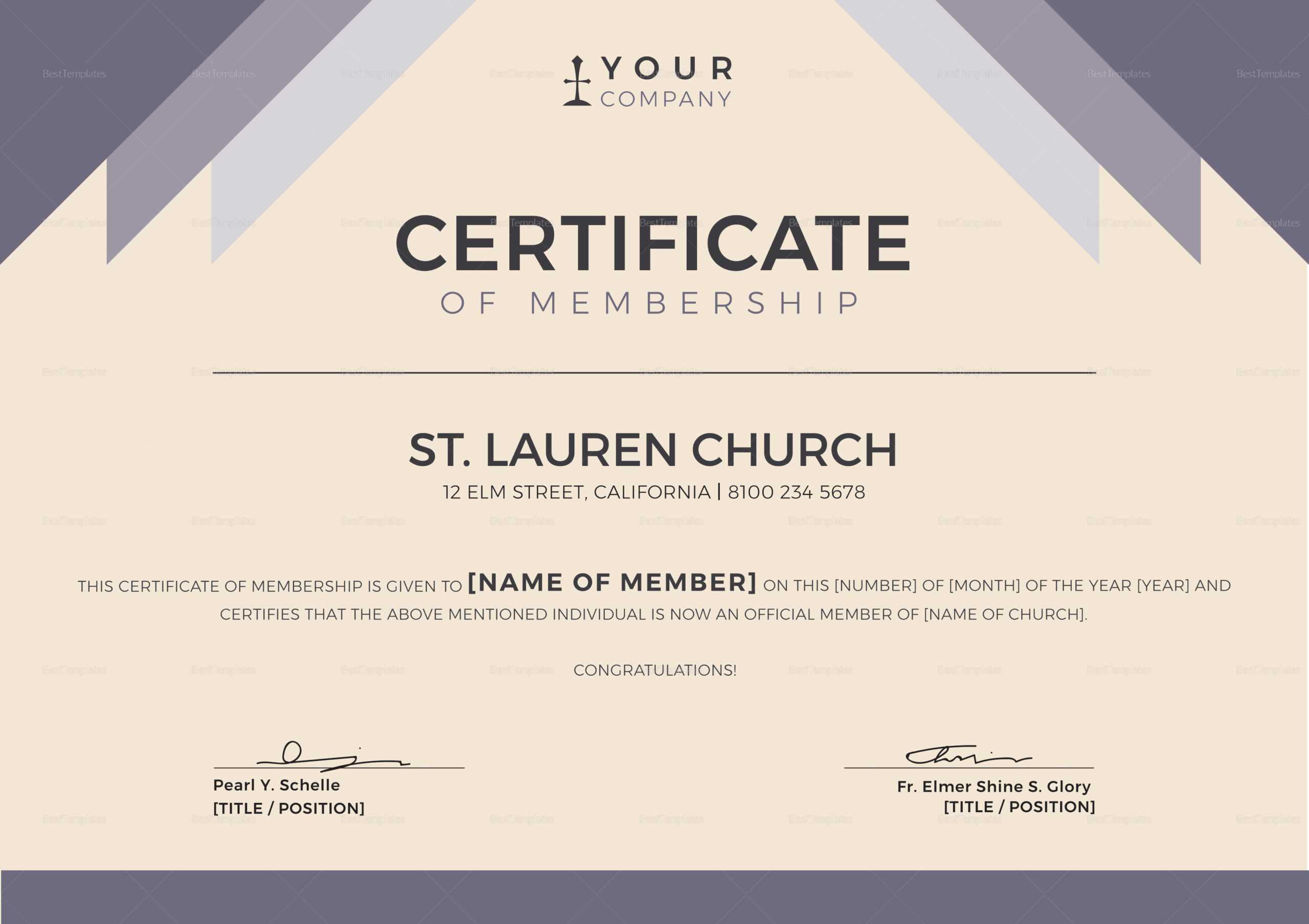 Church Certificates Templates – Dalep.midnightpig.co Pertaining To Life Membership Certificate Templates