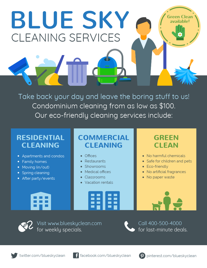 Cleaning Service Flyer With Regard To Commercial Cleaning Brochure Templates