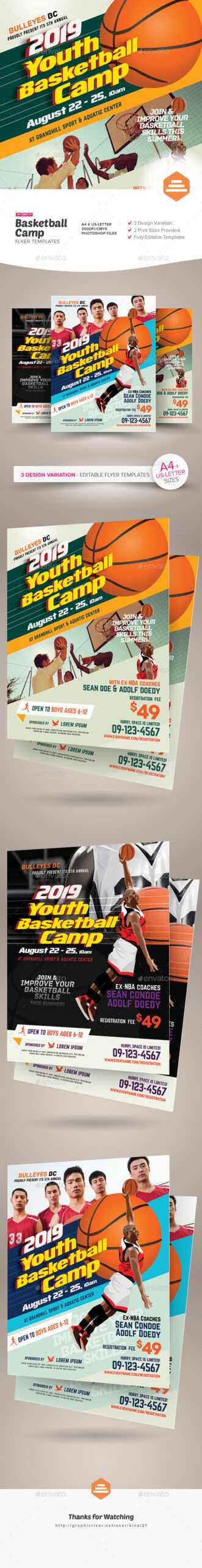 Clinic Graphics, Designs & Templates From Graphicriver With Regard To Basketball Camp Brochure Template
