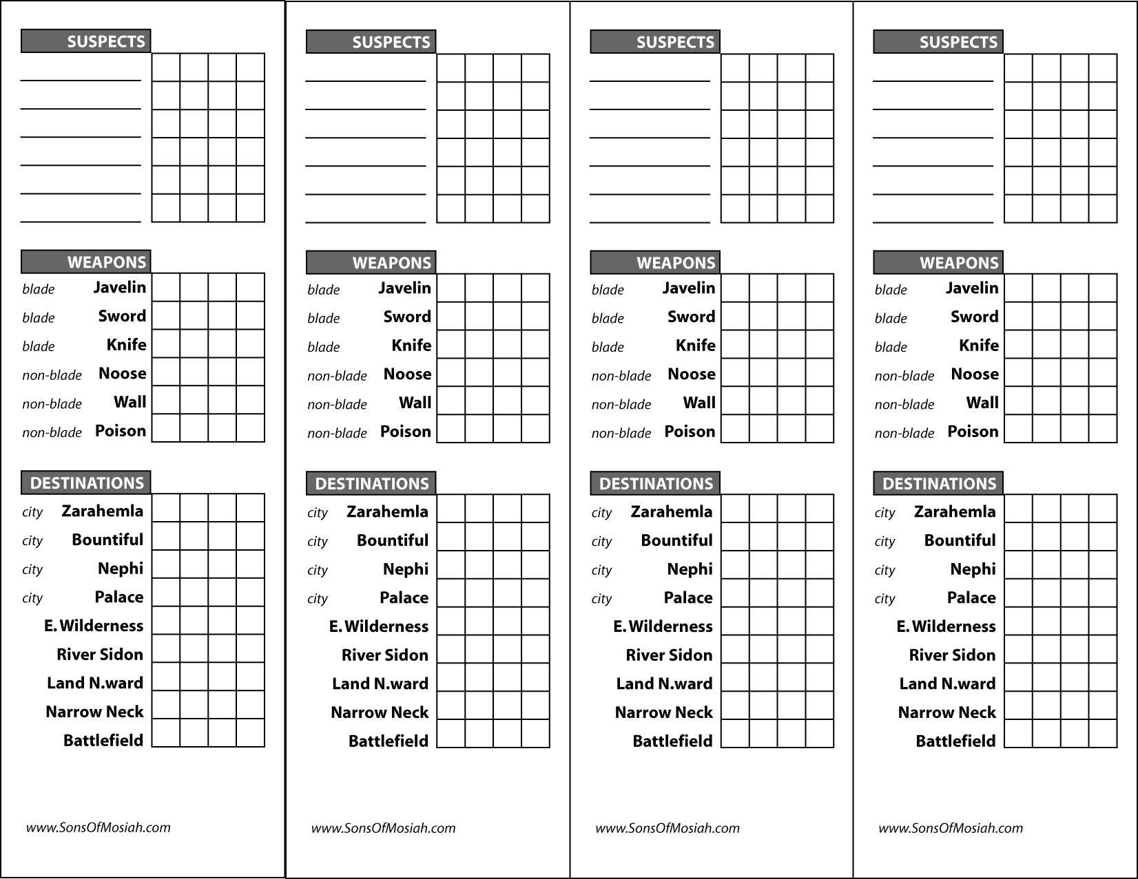Clue Game Card Template – Free Download For Clue Card Template