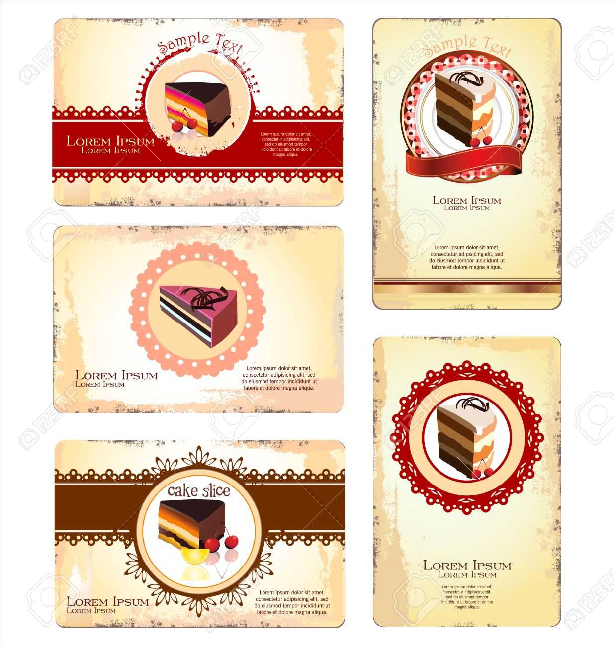 Coffee,tea And Cakes Menu Or Business Card Template For Cake Business Cards Templates Free
