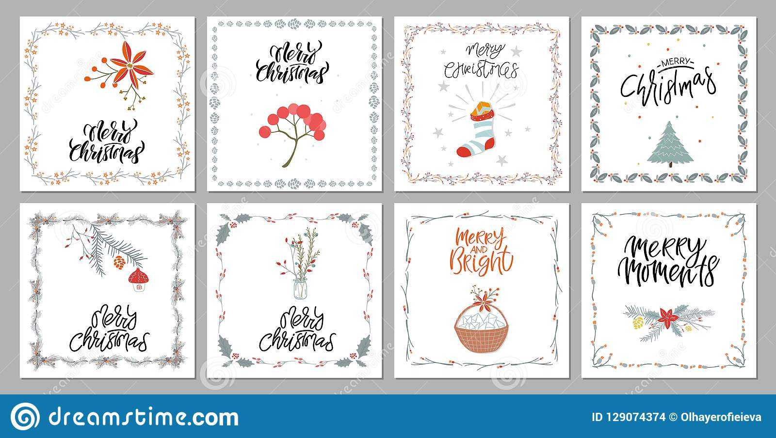 Collection Cute Merry Christmas Gift Cards And Set Of Throughout Printable Holiday Card Templates