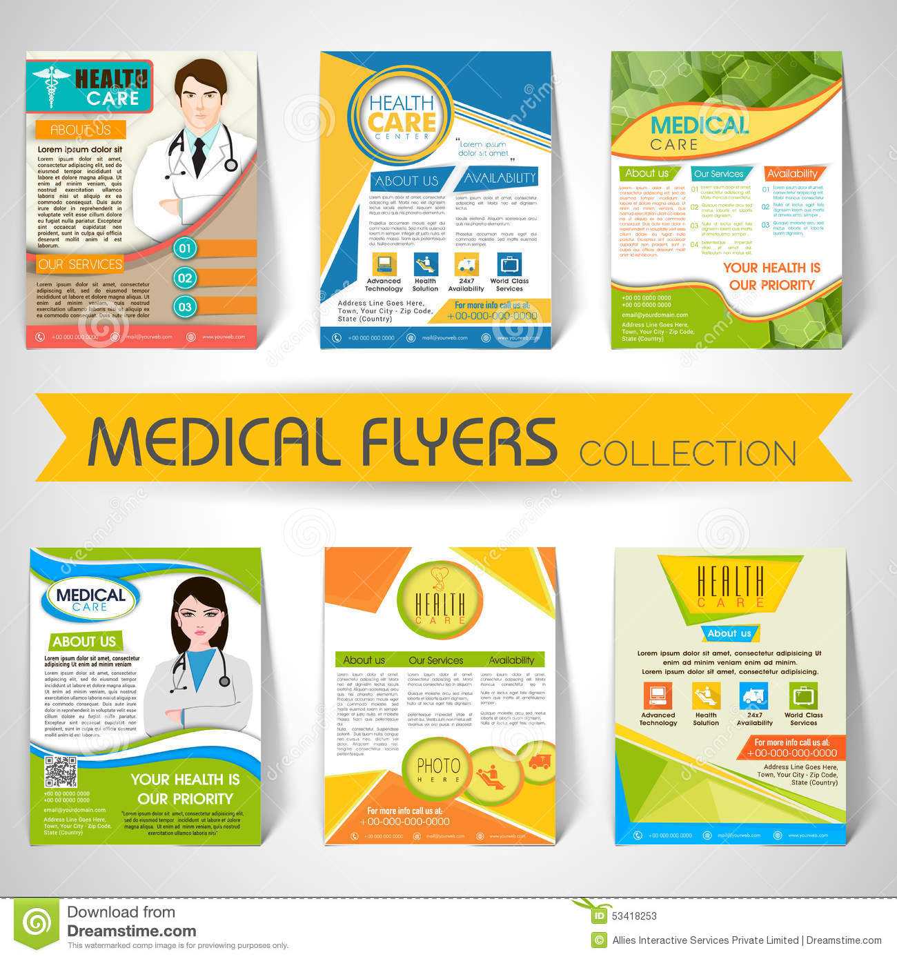 Collection Of Medical Flyers, Templates And Banners. Stock Pertaining To Healthcare Brochure Templates Free Download