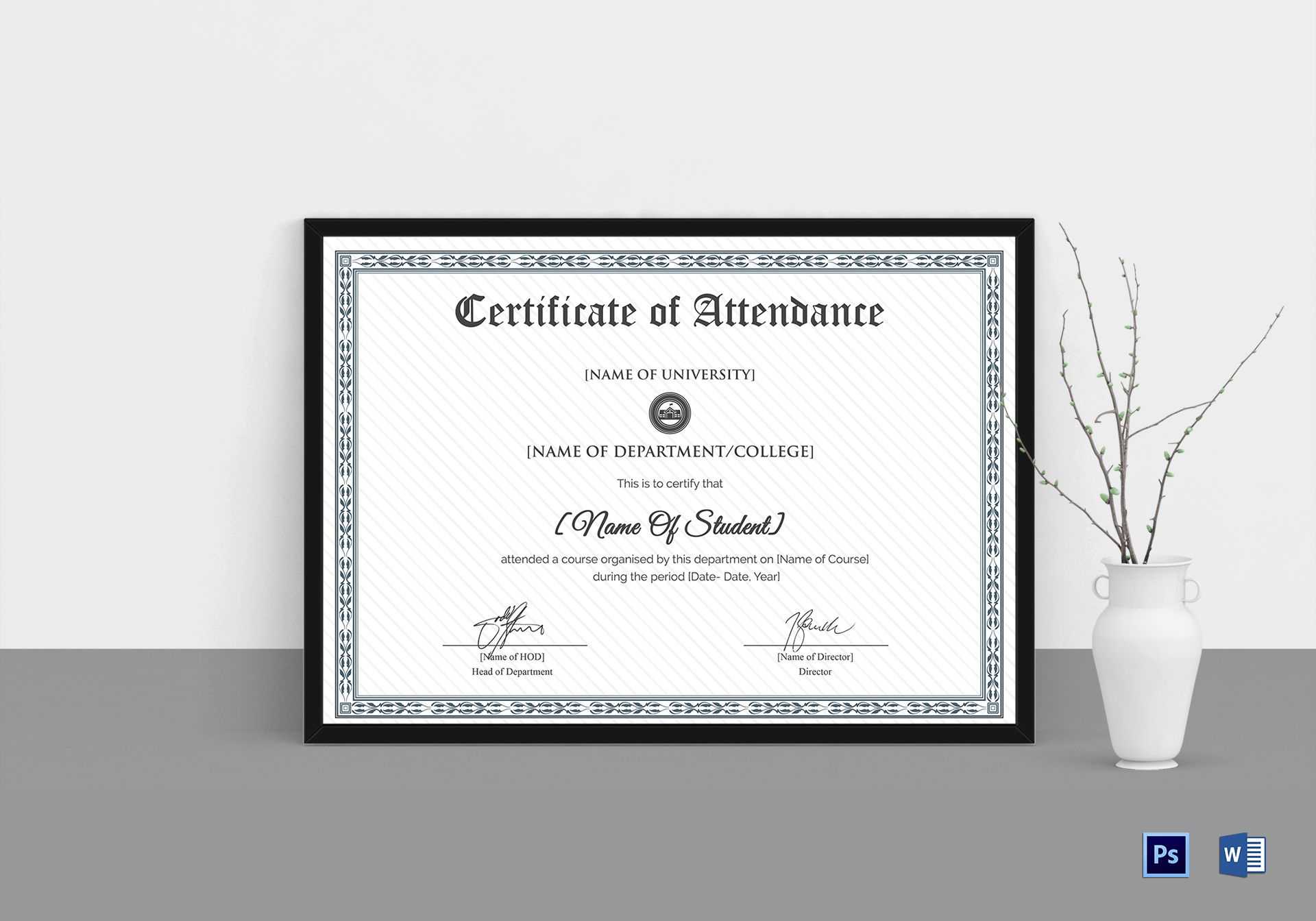 College Students Attendance Certificate Template With Regard To Attendance Certificate Template Word