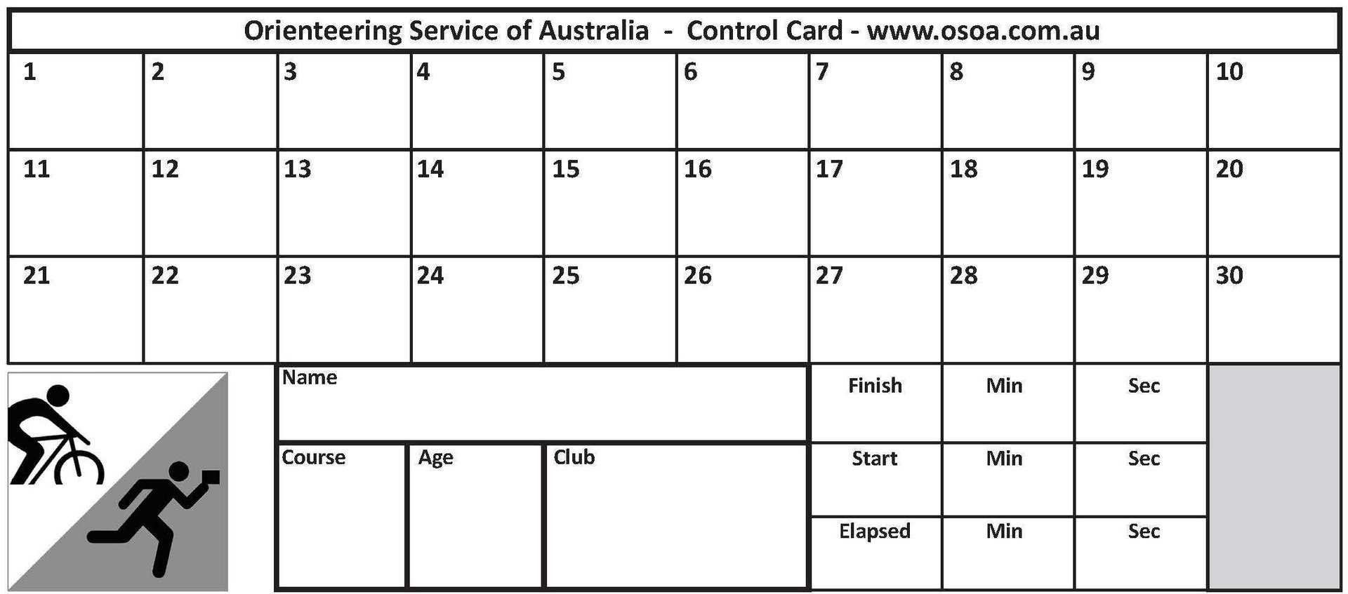 Control Cards - 30 Punch Squares (Pack Of 100) With Regard To Orienteering Control Card Template