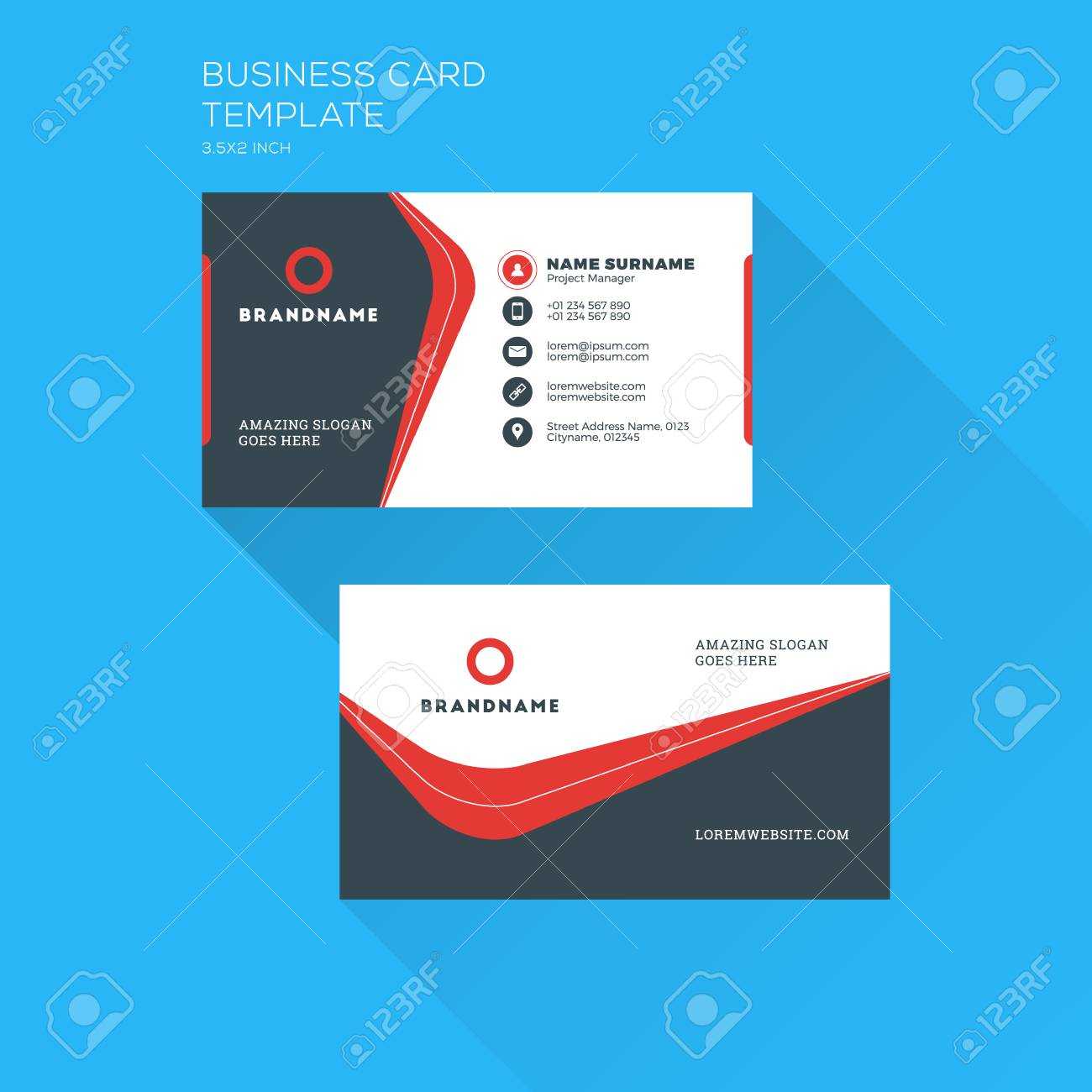 Corporate Business Card Print Template. Personal Visiting Card.. For Designer Visiting Cards Templates