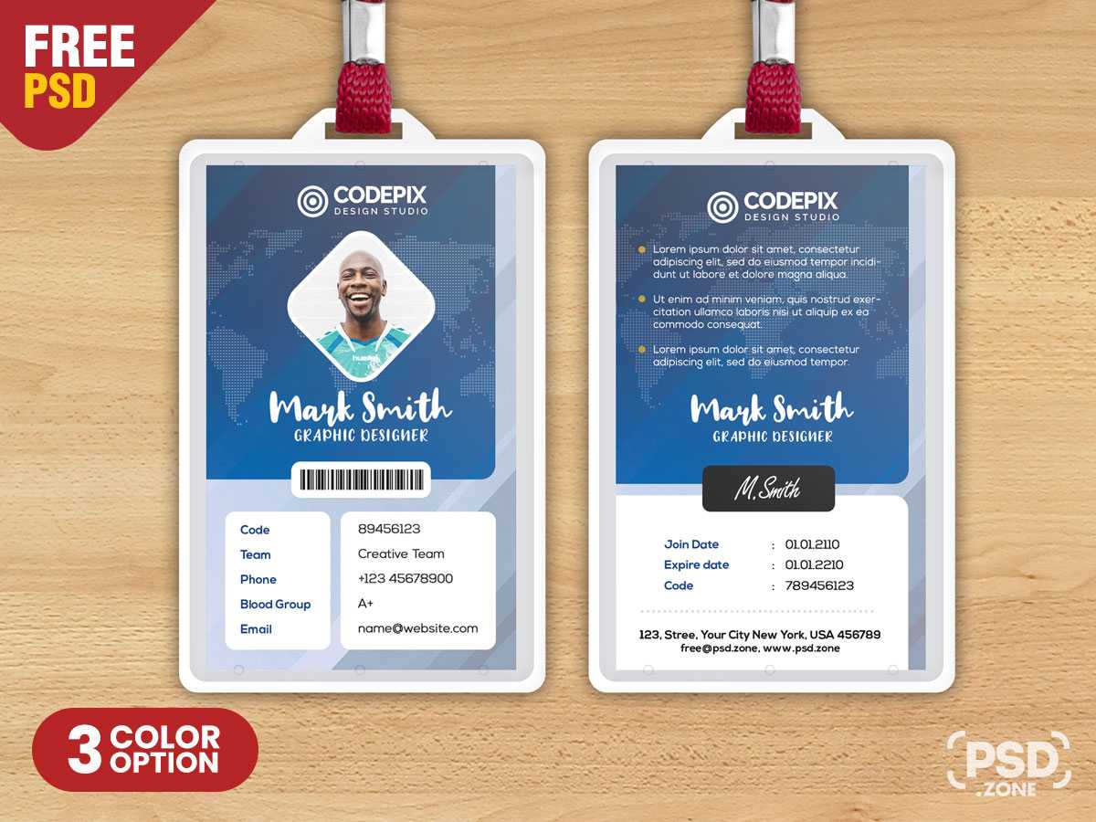 Corporate Identity Card Psd Template – Psd Zone Within Id Card Design Template Psd Free Download