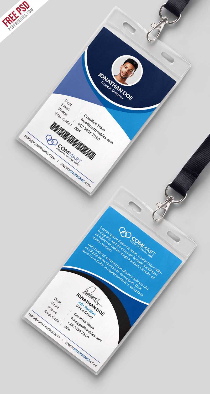 Corporate Office Identity Card Template Psd | Psdfreebies For Conference Id Card Template