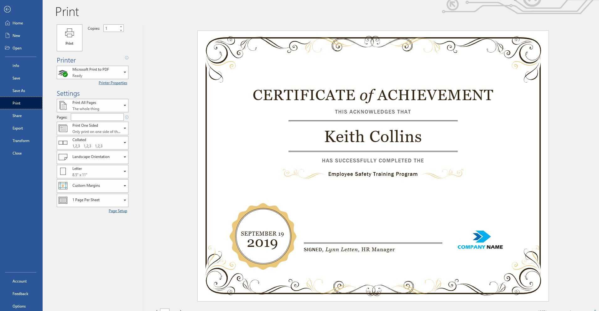 Create A Certificate Of Recognition In Microsoft Word With Template For Certificate Of Appreciation In Microsoft Word
