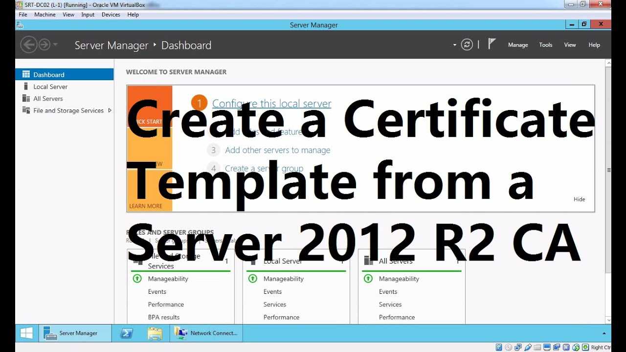 Create A Certificate Template From A Server 2012 R2 Certificate Authority In Active Directory Certificate Templates