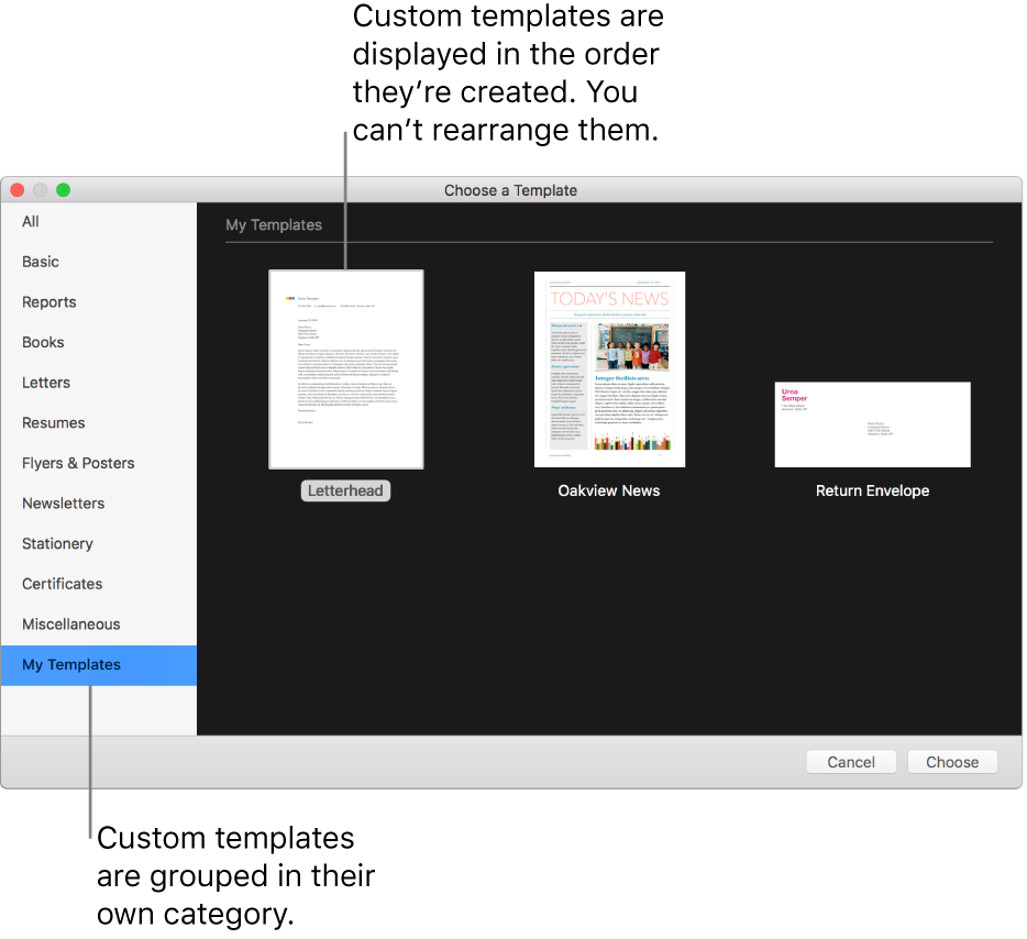 Create A Custom Template In Pages On Mac – Apple Support For Index Card Template For Pages