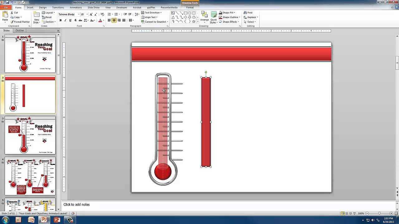Create A Custom Thermometer Throughout Powerpoint Thermometer Template