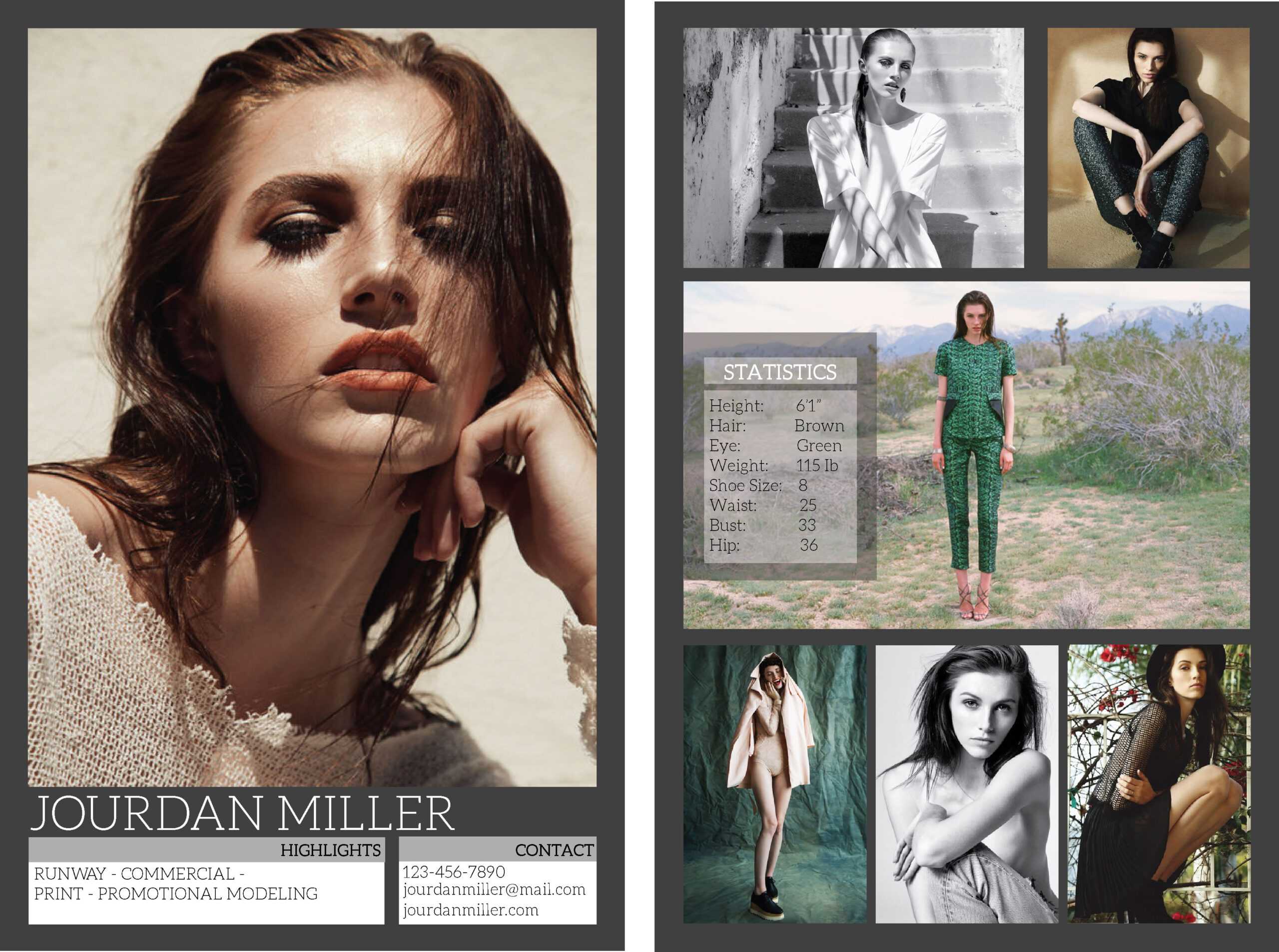 Create A Professional Model Or Actor Zed Card For Model Comp Card Template Free