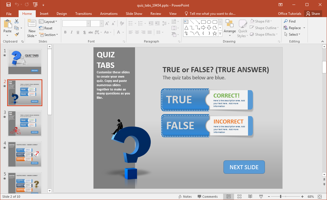 Create A Quiz In Powerpoint With Quiz Tabs Powerpoint Template With Regard To Quiz Show Template Powerpoint
