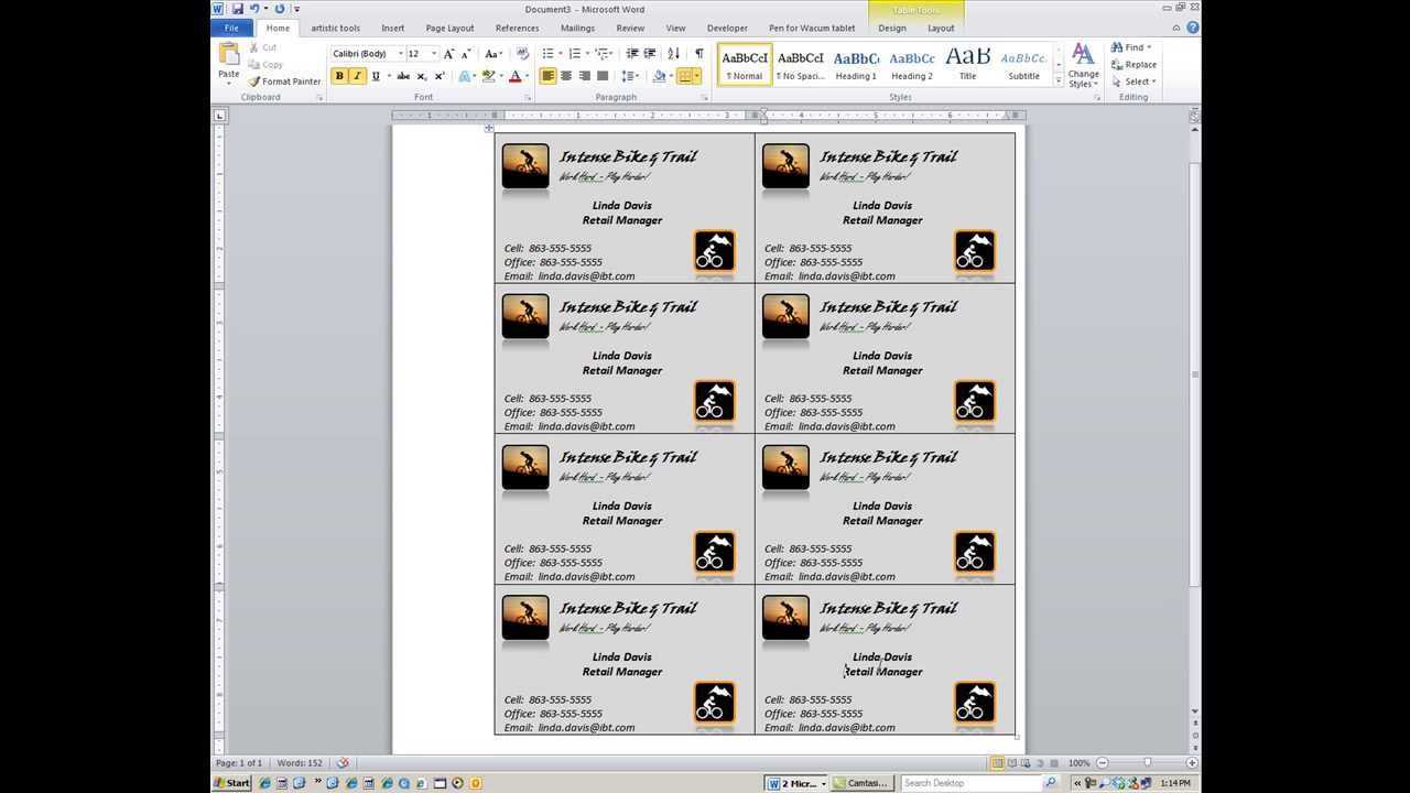 Create Business Cards In Word – Calep.midnightpig.co With Word 2013 Business Card Template