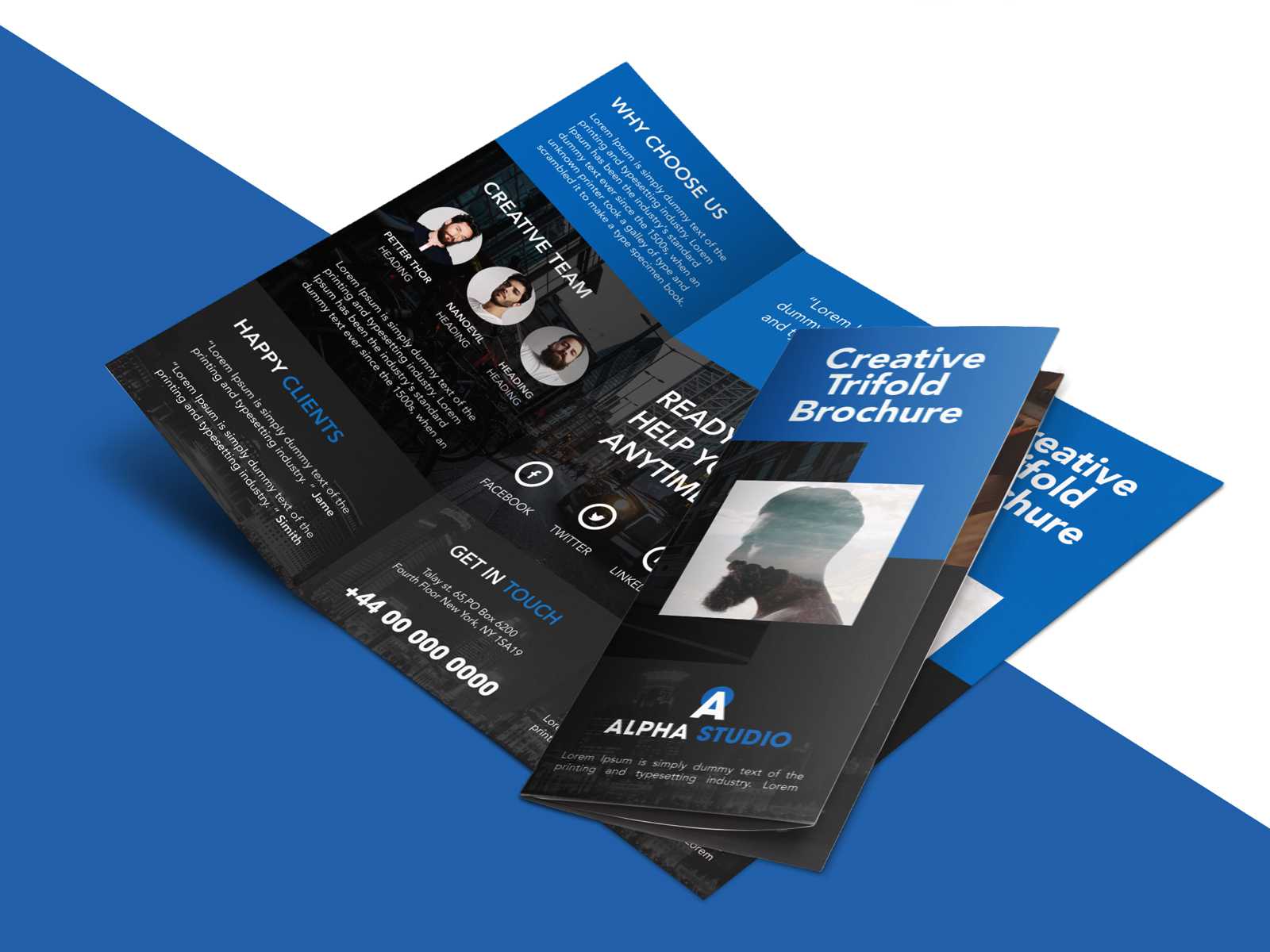 Creative Agency Trifold Brochure Free Psd Template Intended For Brochure Psd Template 3 Fold