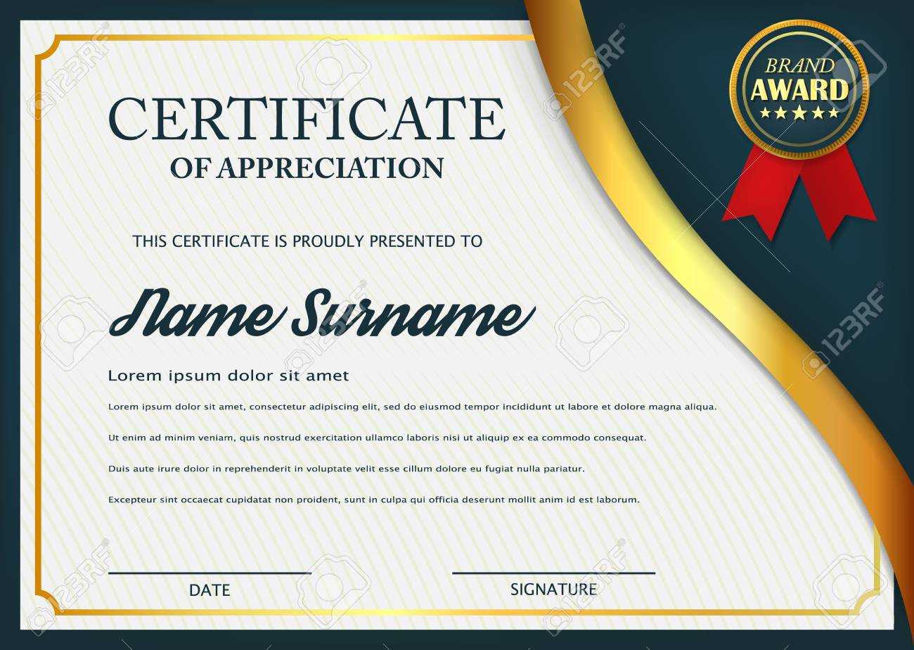 Creative Certificate Of Appreciation Award Template. Certificate.. With Regard To Template For Certificate Of Award