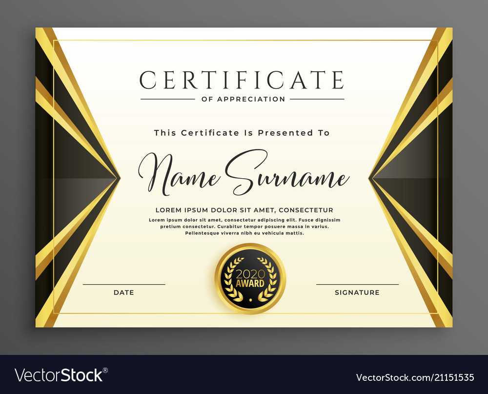 Creative Certificate Template With Luxury Golden Inside High Resolution Certificate Template
