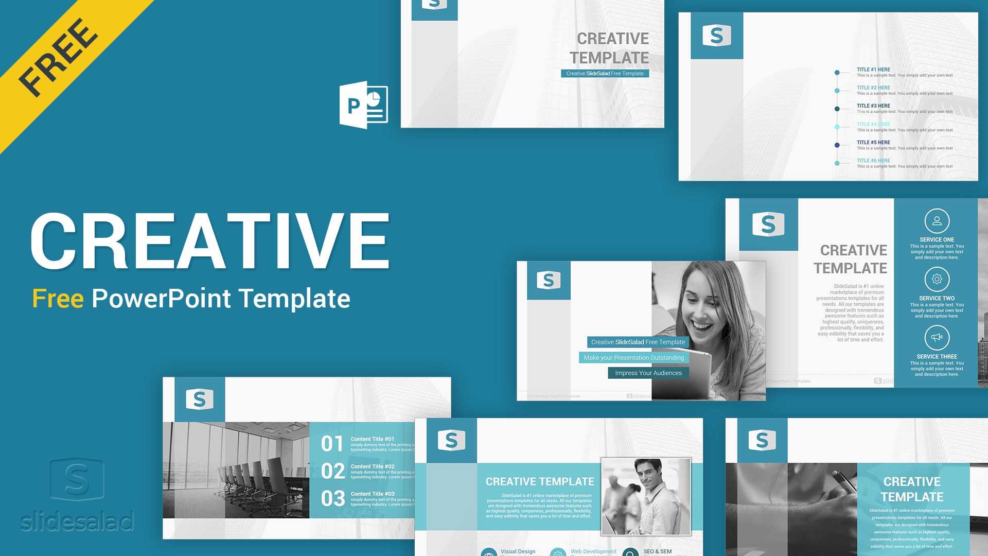 Creative Free Download Powerpoint Template – Slidesalad With Powerpoint Sample Templates Free Download
