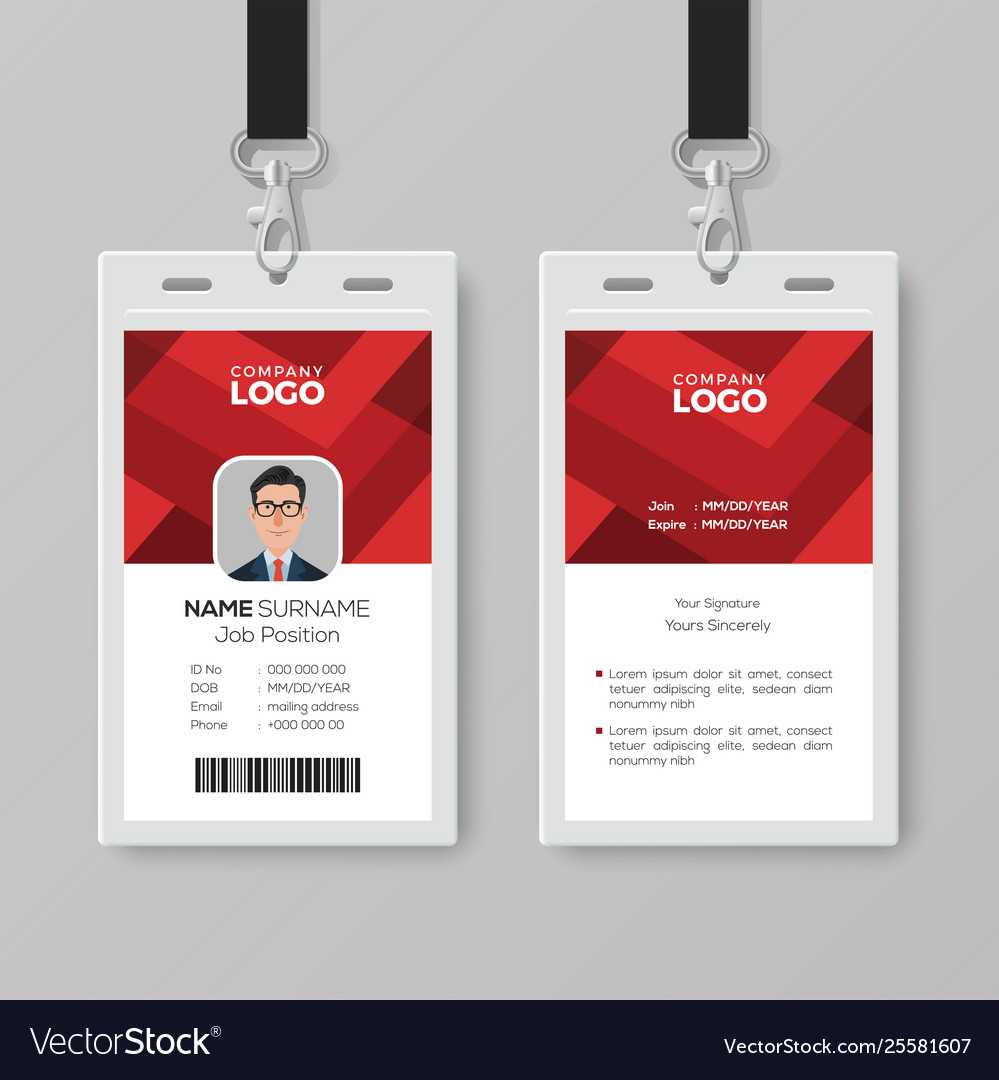Creative Id Card Template With Abstract Red For Id Card Template Ai
