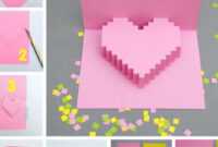 Creative Ideas - Diy Pixel Heart Popup Card for Pixel Heart Pop Up Card Template