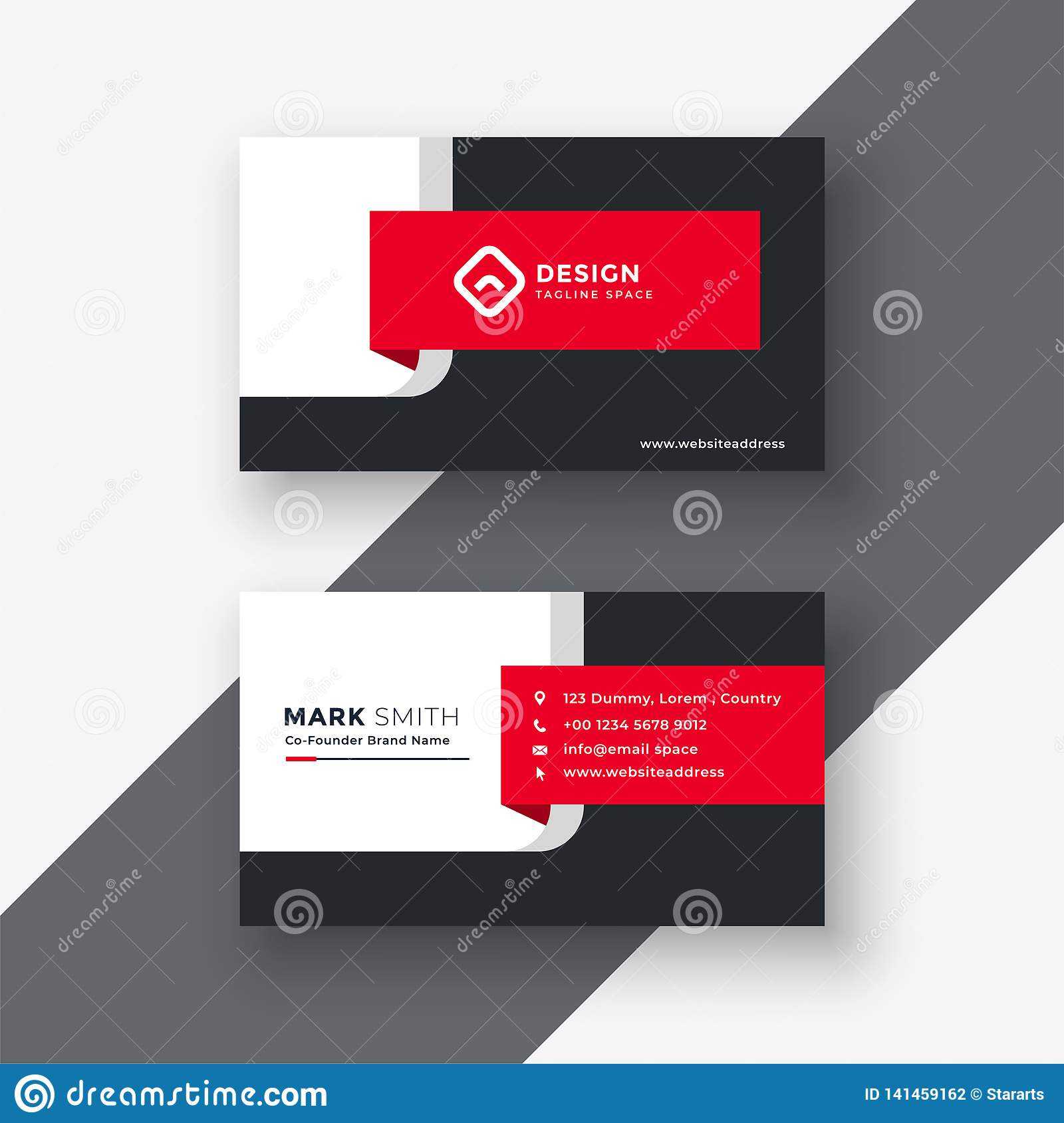 Creative Red Professional Business Card Template Stock In Professional Name Card Template